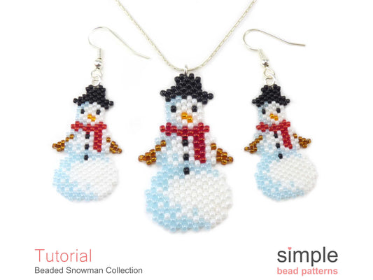 Beaded Snowman Earrings, Necklace, & Ornament Tutorial
