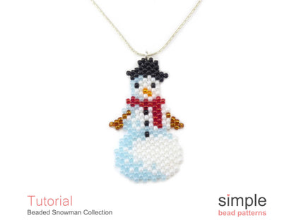 Beaded Snowman Earrings, Necklace, & Ornament Tutorial