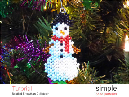 Beaded Snowman Earrings, Necklace, & Ornament Tutorial