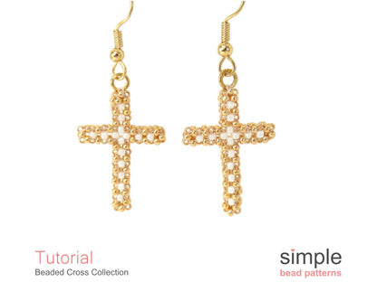 Beaded Cross Necklace, Earrings, & Ornament Pattern