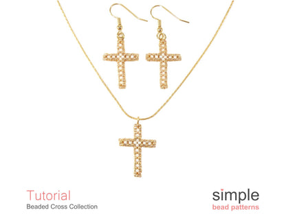 Beaded Cross Necklace, Earrings, & Ornament Pattern
