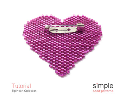 Big Heart Necklace, Brooch, & Coaster Beading Pattern