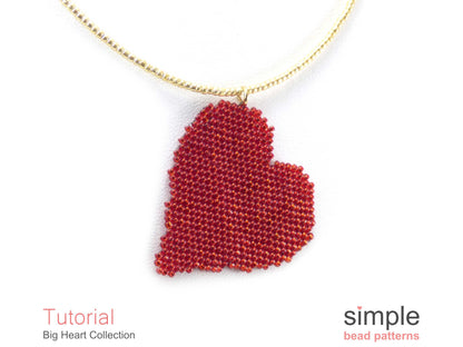 Big Heart Necklace, Brooch, & Coaster Beading Pattern