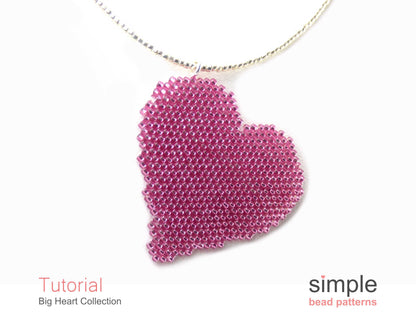 Big Heart Necklace, Brooch, & Coaster Beading Pattern