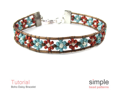 Boho Daisy Bracelet Beading Pattern