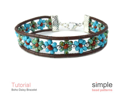 Boho Daisy Bracelet Beading Pattern
