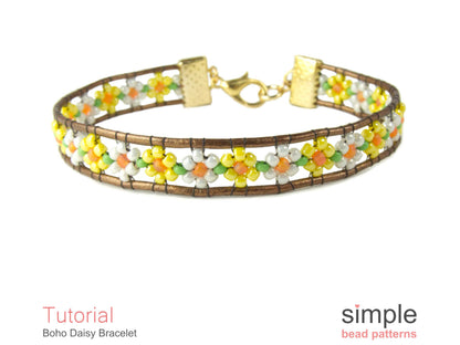 Boho Daisy Bracelet Beading Pattern