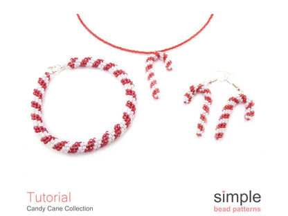 Candy Cane Earrings, Necklace & Bracelet Pattern