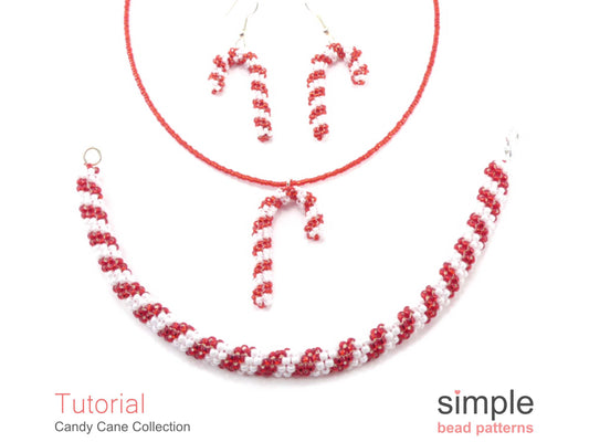 Candy Cane Earrings, Necklace & Bracelet Pattern