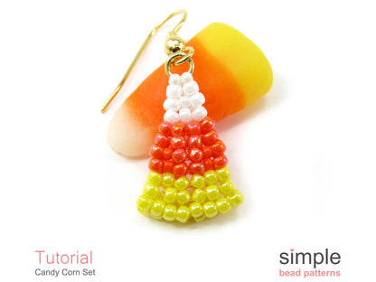 Candy Corn Earrings & Necklace Beading Pattern