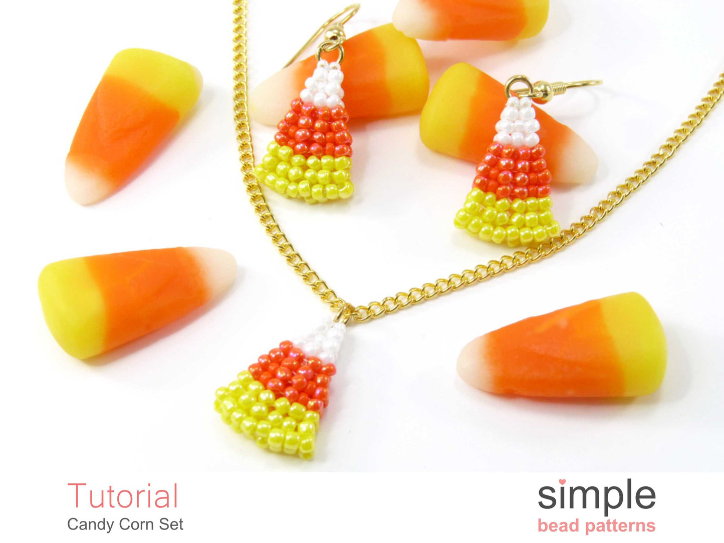 Candy Corn Earrings & Necklace Beading Pattern