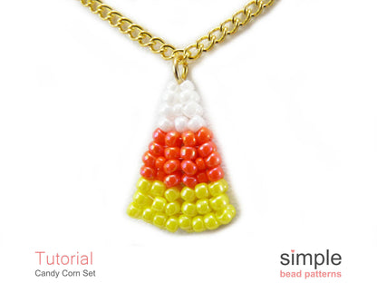 Candy Corn Earrings & Necklace Beading Pattern