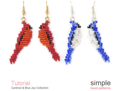 Cardinal / Blue Jay Earrings, Necklace, Brooch & Ornament Tutorial