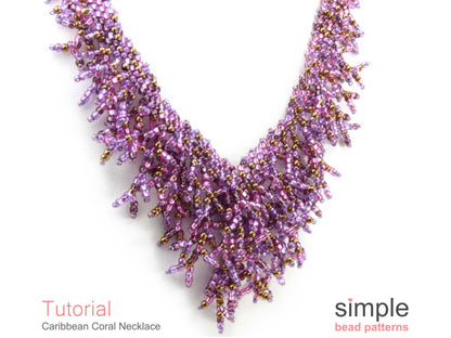Caribbean Coral Fringe Necklace Beading Pattern