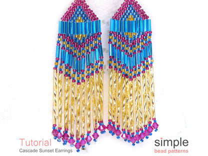 Cascade Sunset Earrings Beading Pattern