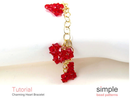 Charming Heart Bracelet Beading Pattern