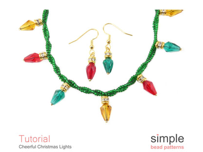 Cheerful Christmas Light Earrings, Bracelet & Necklace Pattern