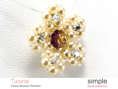 Cherry Blossom Pendant Necklace Beading Pattern
