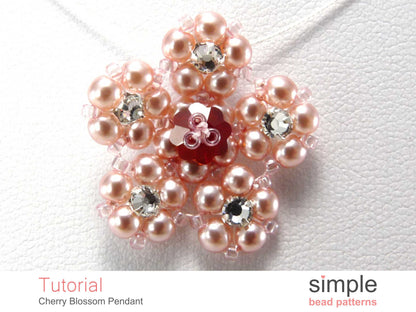 Cherry Blossom Pendant Necklace Beading Pattern