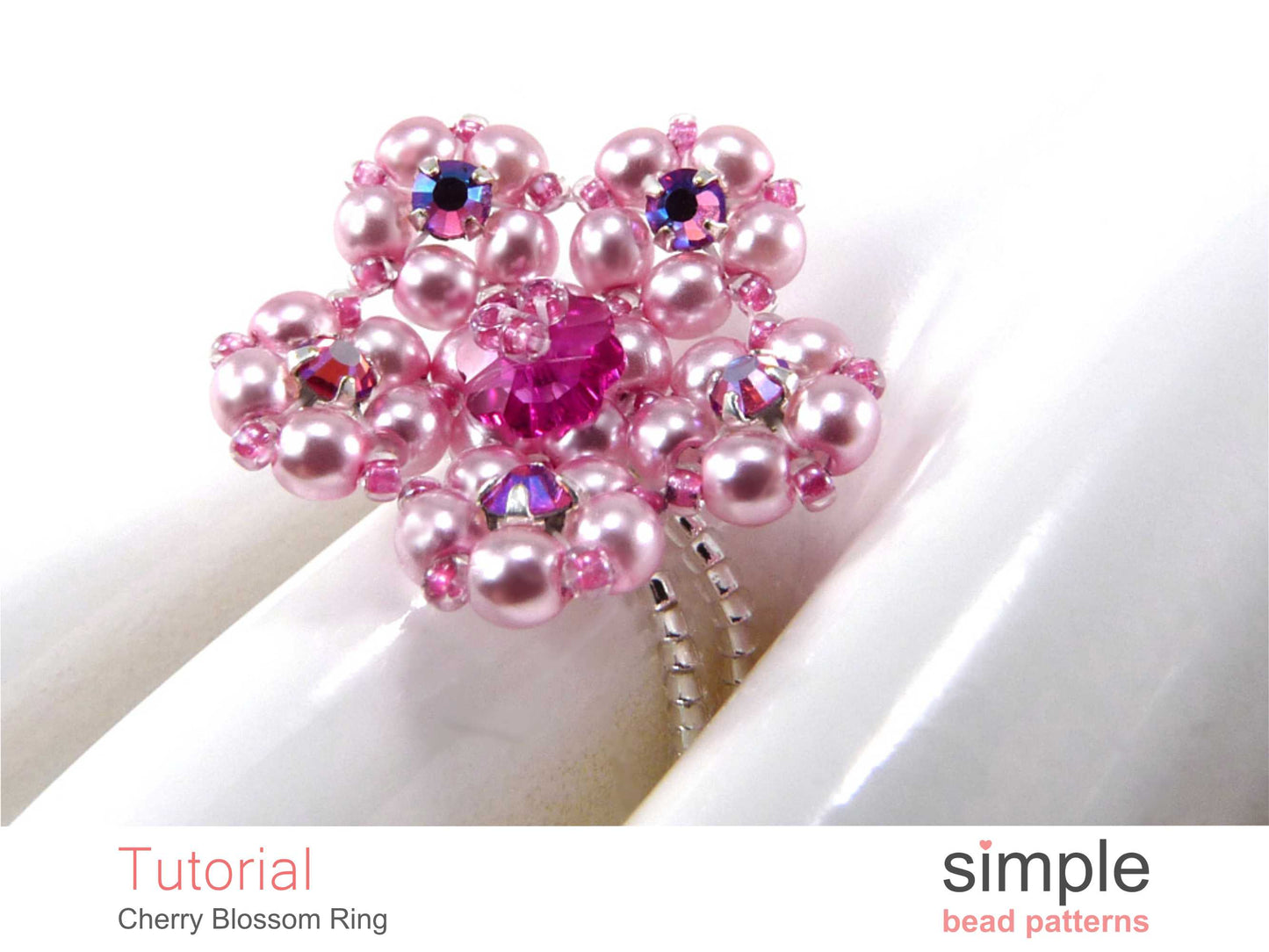 Cherry Blossom Stretch Ring Beading Pattern