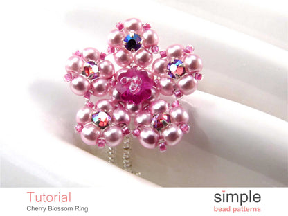 Cherry Blossom Stretch Ring Beading Pattern
