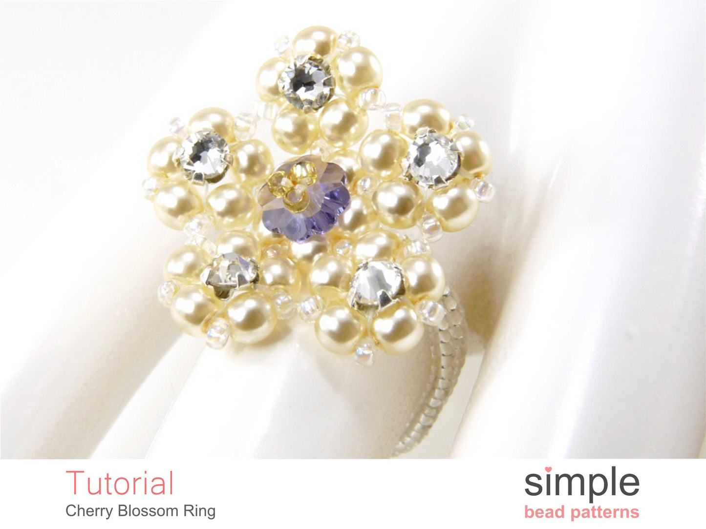 Cherry Blossom Stretch Ring Beading Pattern