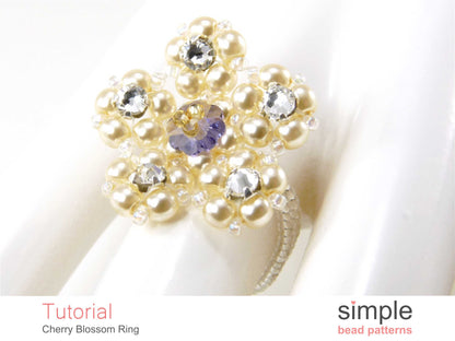 Cherry Blossom Stretch Ring Beading Pattern