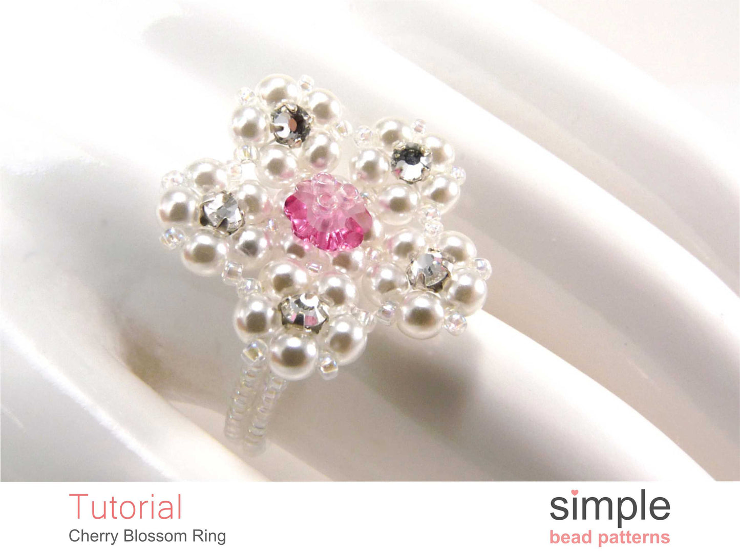 Cherry Blossom Stretch Ring Beading Pattern
