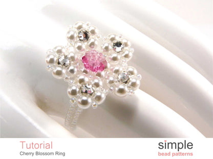 Cherry Blossom Stretch Ring Beading Pattern