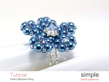 Cherry Blossom Stretch Ring Beading Pattern