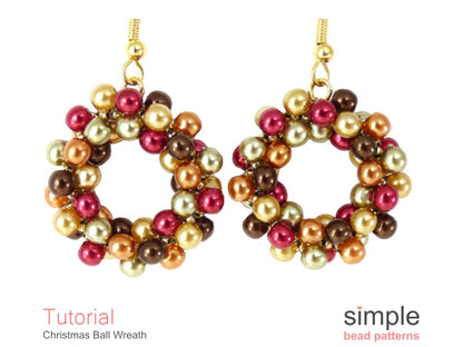 Christmas Ball Wreath Earrings & Necklace Pattern