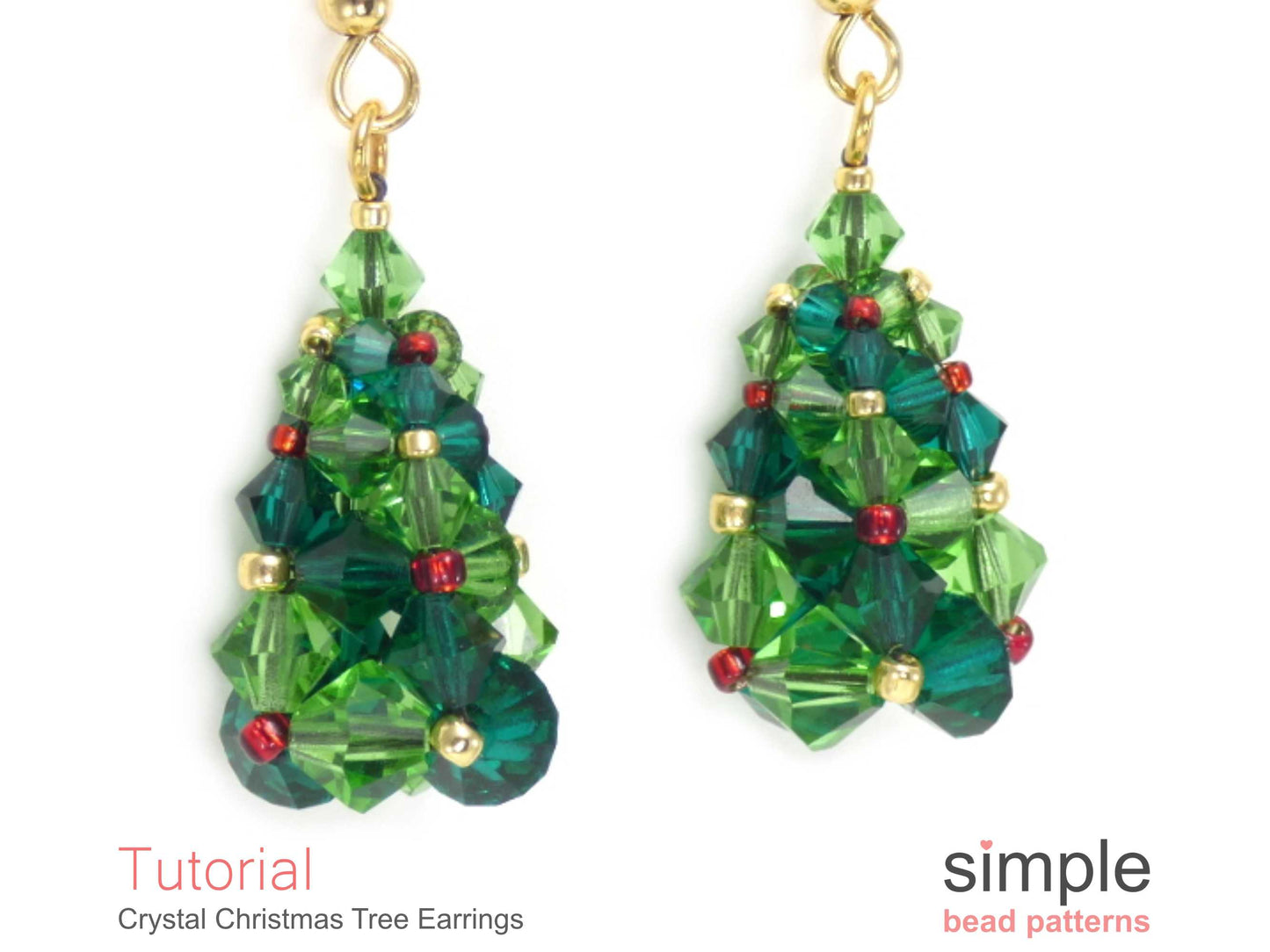 Crystal Christmas Tree Earrings Beading Pattern
