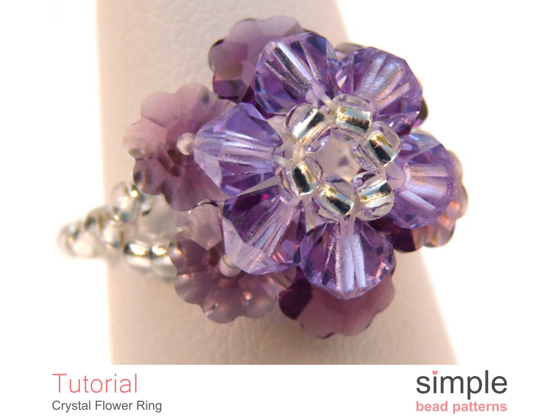 seed bead flower ring tutorial Crystal Flower Ring Beading Pattern – Simple Bead Patterns