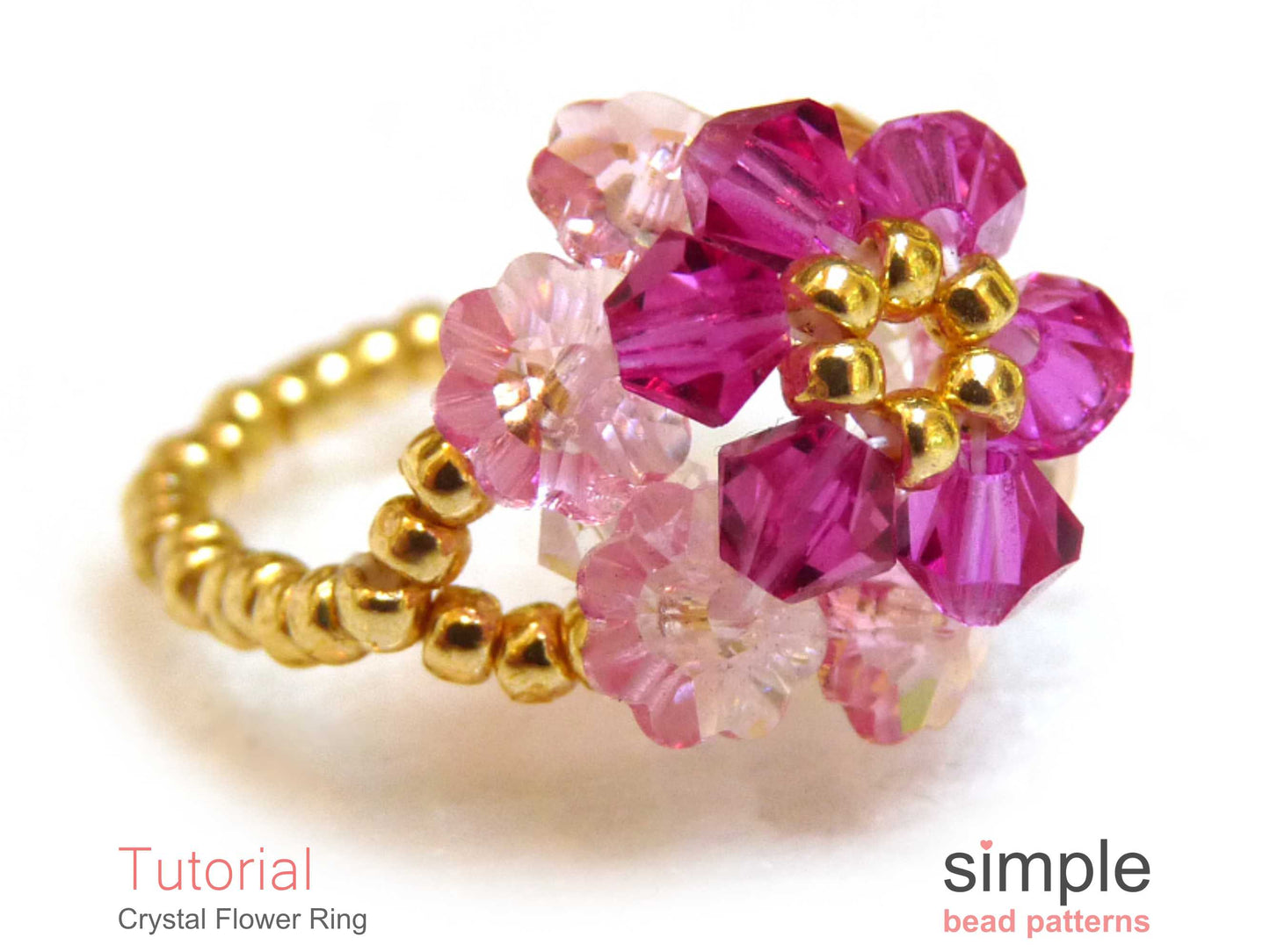 Crystal Flower Ring Beading Pattern