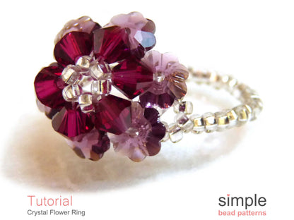 Crystal Flower Ring Beading Pattern