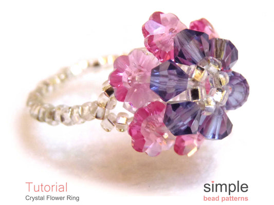 Crystal Flower Ring Beading Pattern