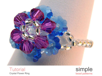 Crystal Flower Ring Beading Pattern