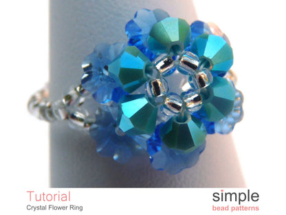 Crystal Flower Ring Beading Pattern