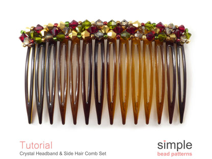 Crystal Headband & Side Hair Comb Beading Pattern