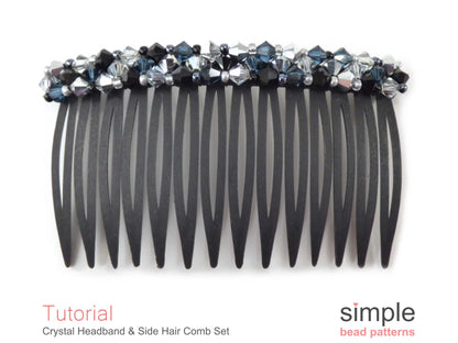 Crystal Headband & Side Hair Comb Beading Pattern