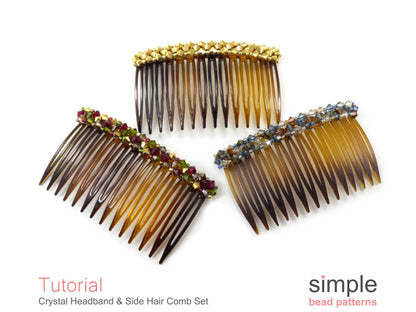 Crystal Headband & Side Hair Comb Beading Pattern