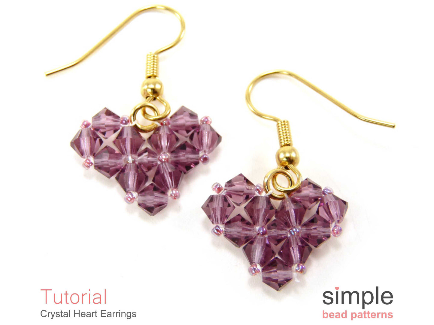 Crystal Heart Earrings Beading Pattern