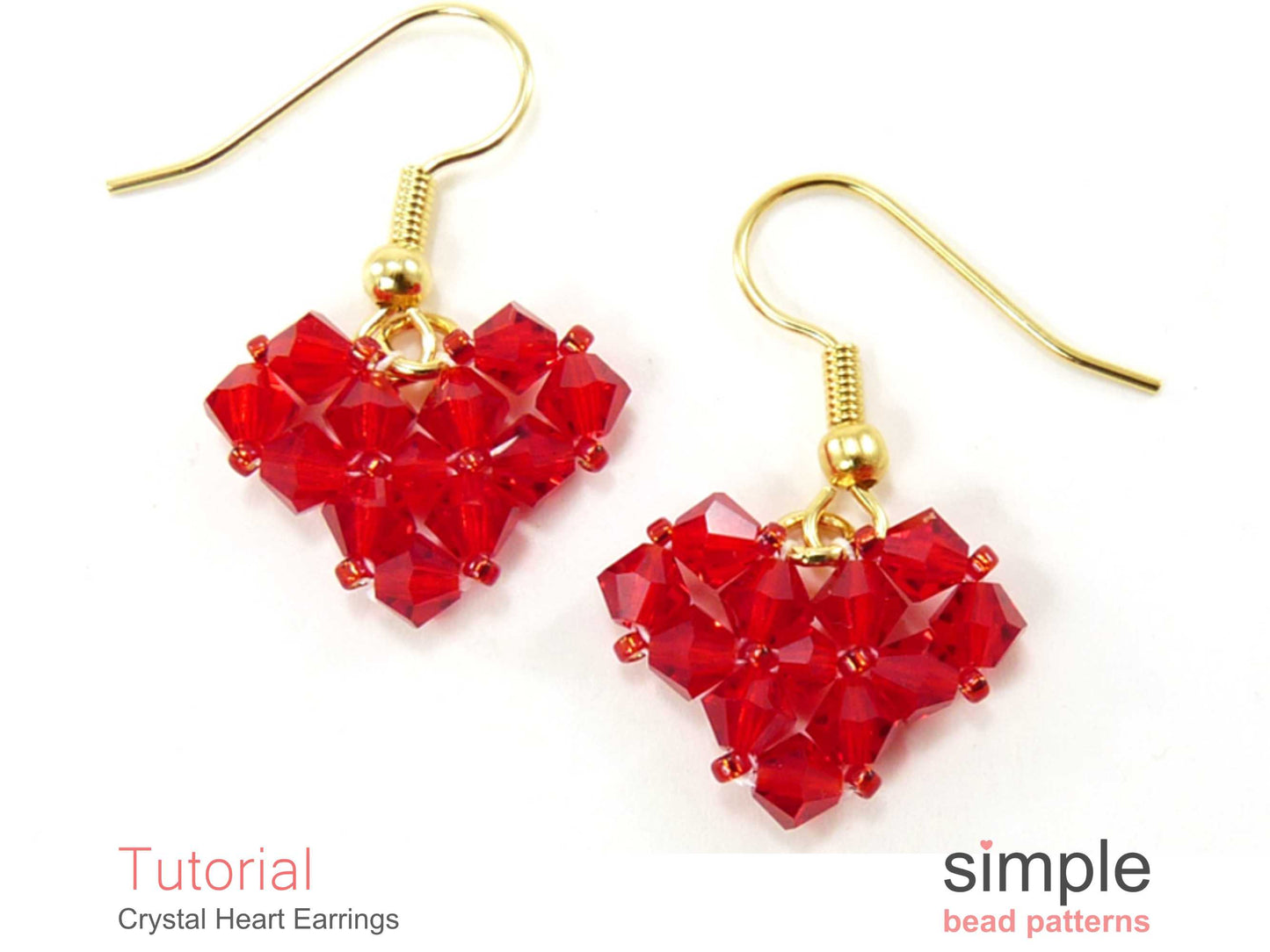 Crystal Heart Earrings Beading Pattern