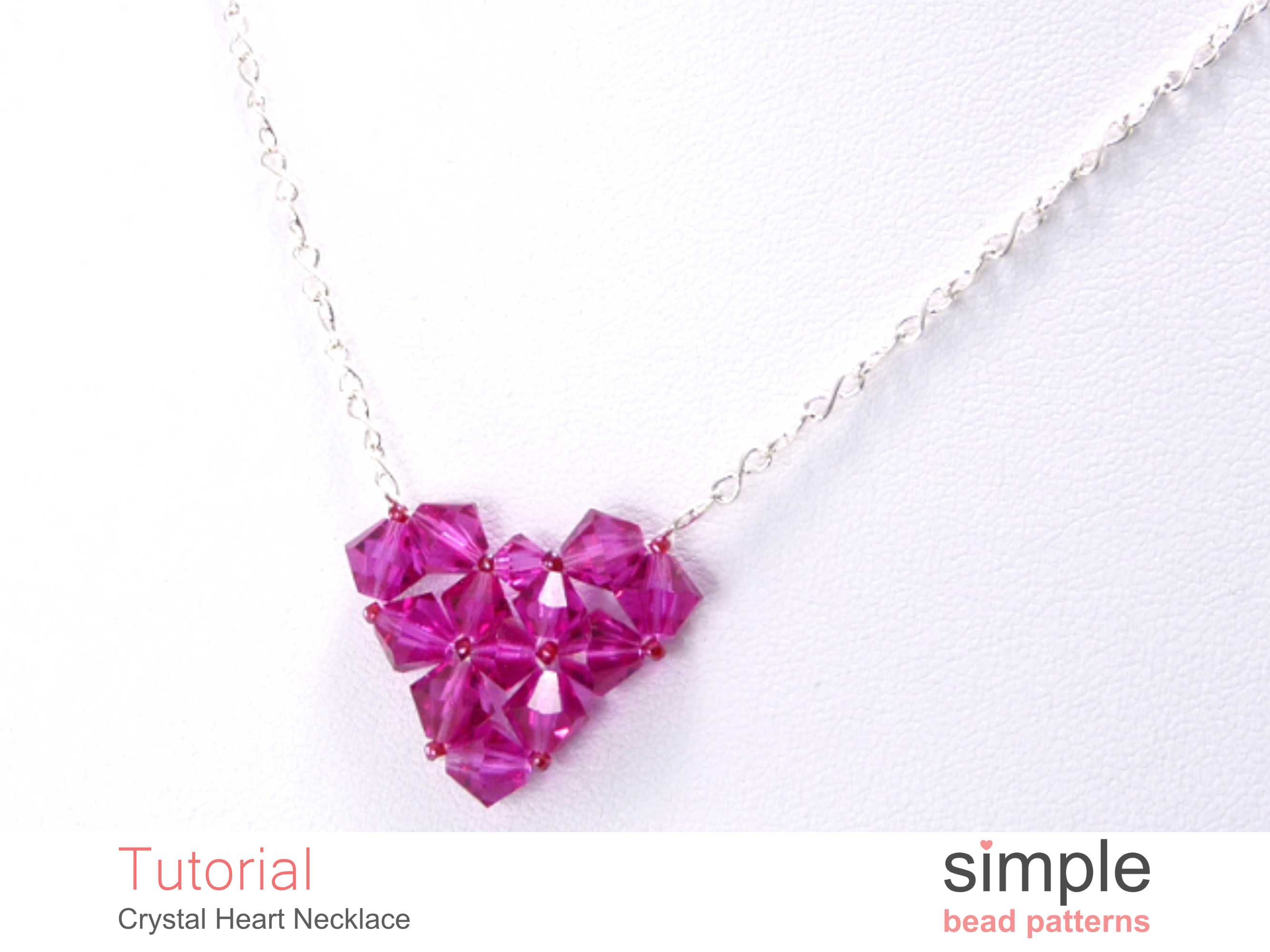 Crystal Heart Necklace Beading Pattern – Simple Bead Patterns