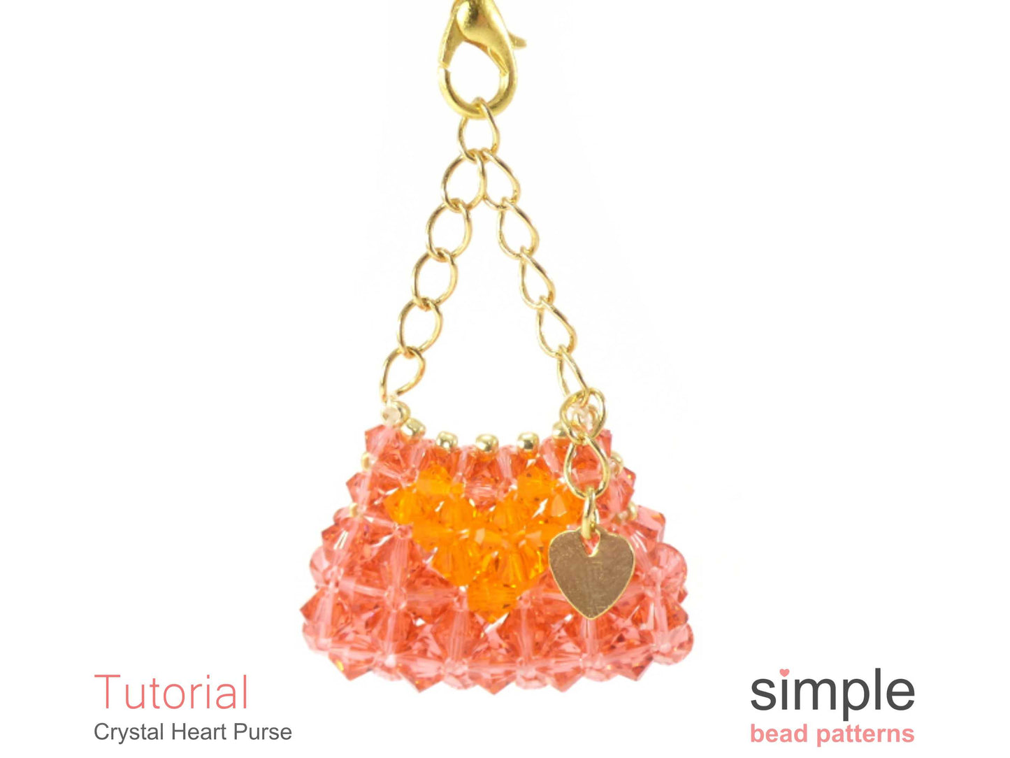 Crystal Heart Purse Earrings & Charm Beading Pattern