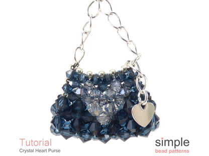 Crystal Heart Purse Earrings & Charm Beading Pattern