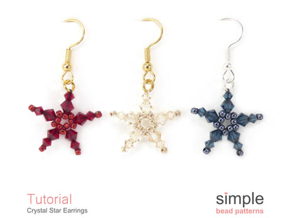 Crystal Star Earrings Beading Pattern