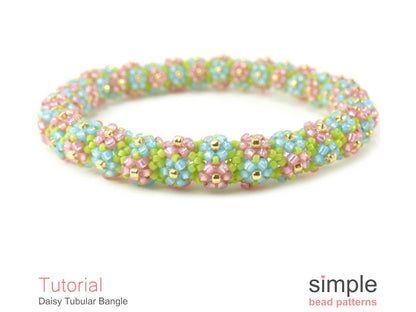 Daisy Tubular Bangle Bracelet Beading Pattern
