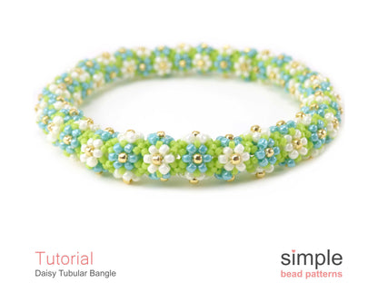 Daisy Tubular Bangle Bracelet Beading Pattern