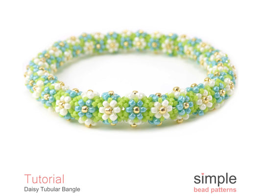 Daisy Tubular Bangle Bracelet Beading Pattern